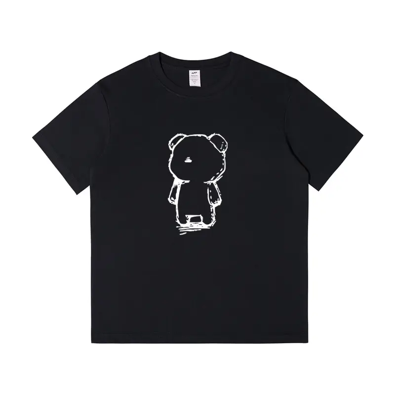 Pure Cotton Bear Print Women Summer T-Shirt White - Image 2