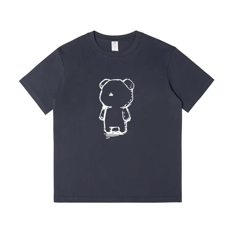 Pure Cotton Bear Print Women Summer T-Shirt White - Image 6