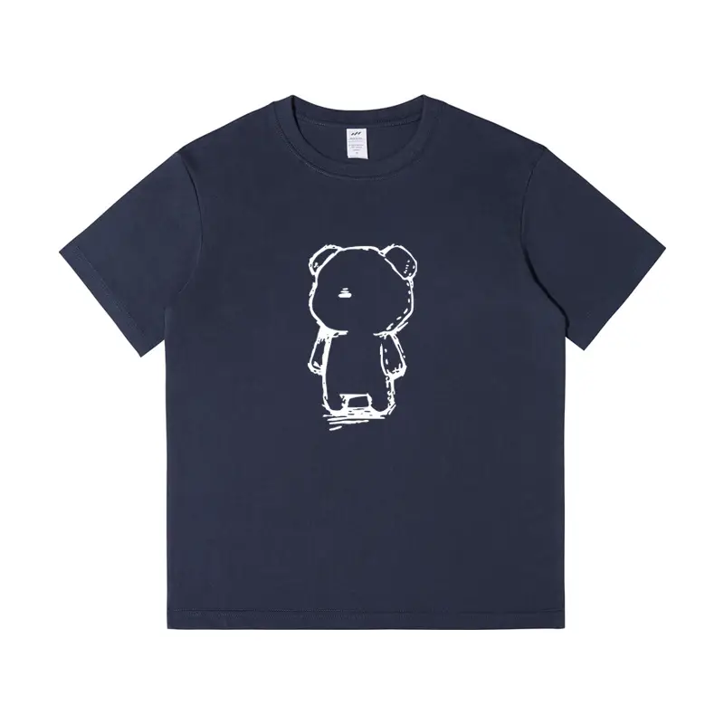 Pure Cotton Bear Print Women Summer T-Shirt White - Image 7