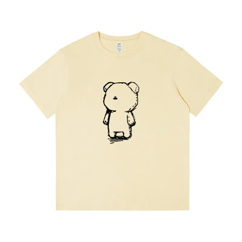 Pure Cotton Bear Print Women Summer T-Shirt White - Image 8