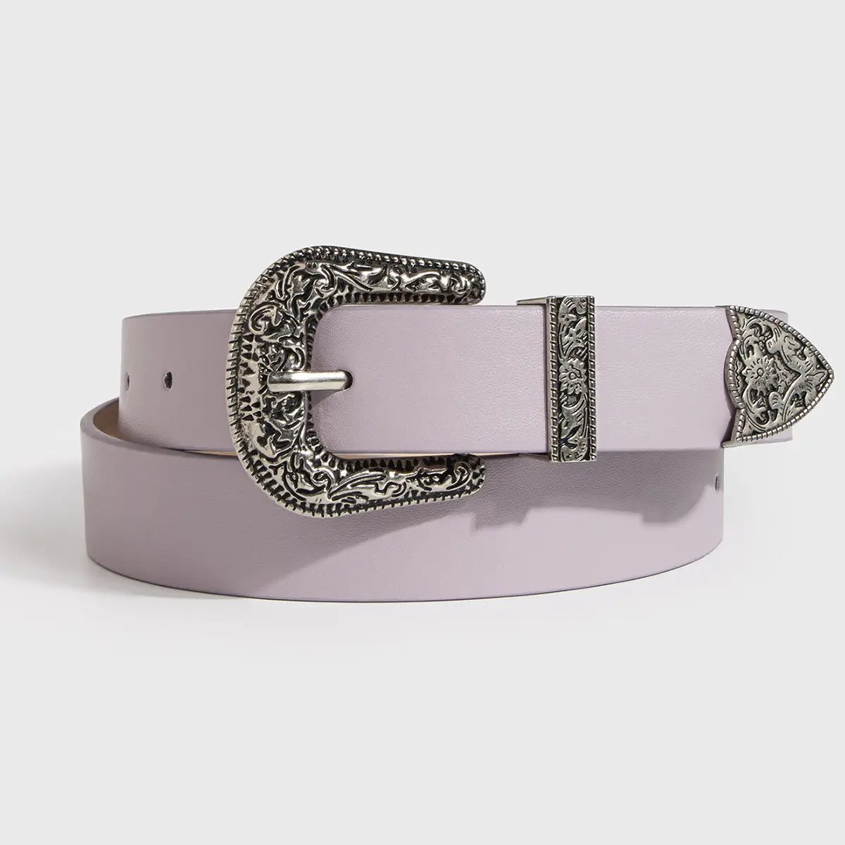 Black Carved Belt with Gold Buckle for Women — feature 13