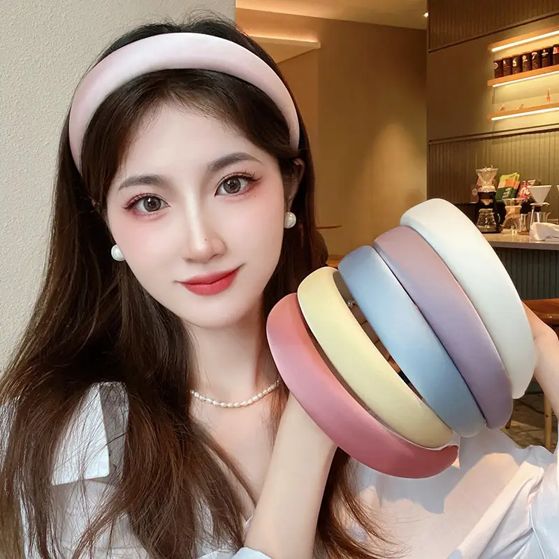 Red Silk Satin Headband for Women Summer — feature 1