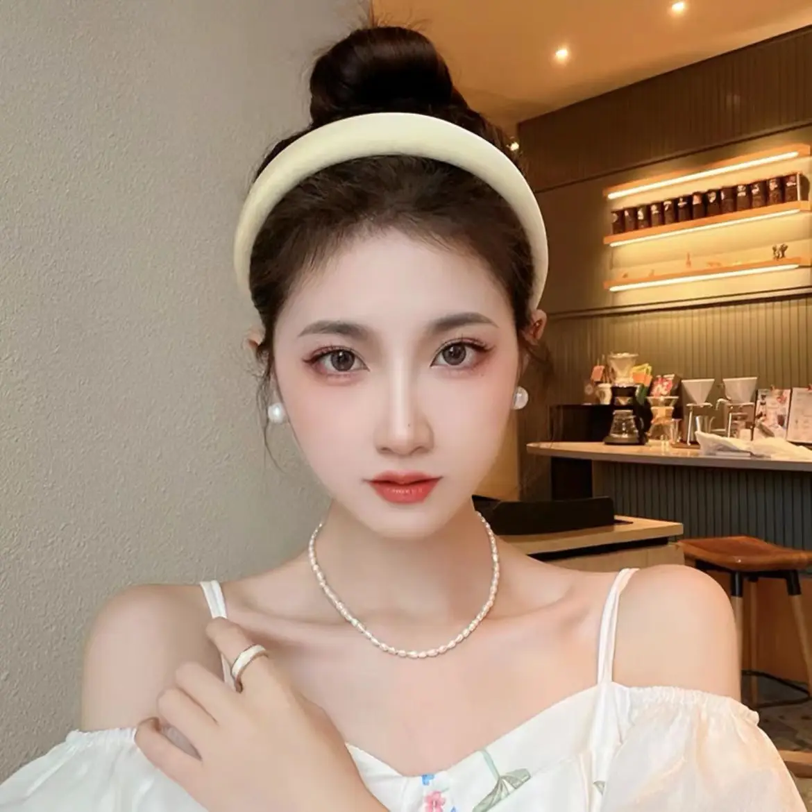 Red Silk Satin Headband for Women Summer - Image 2