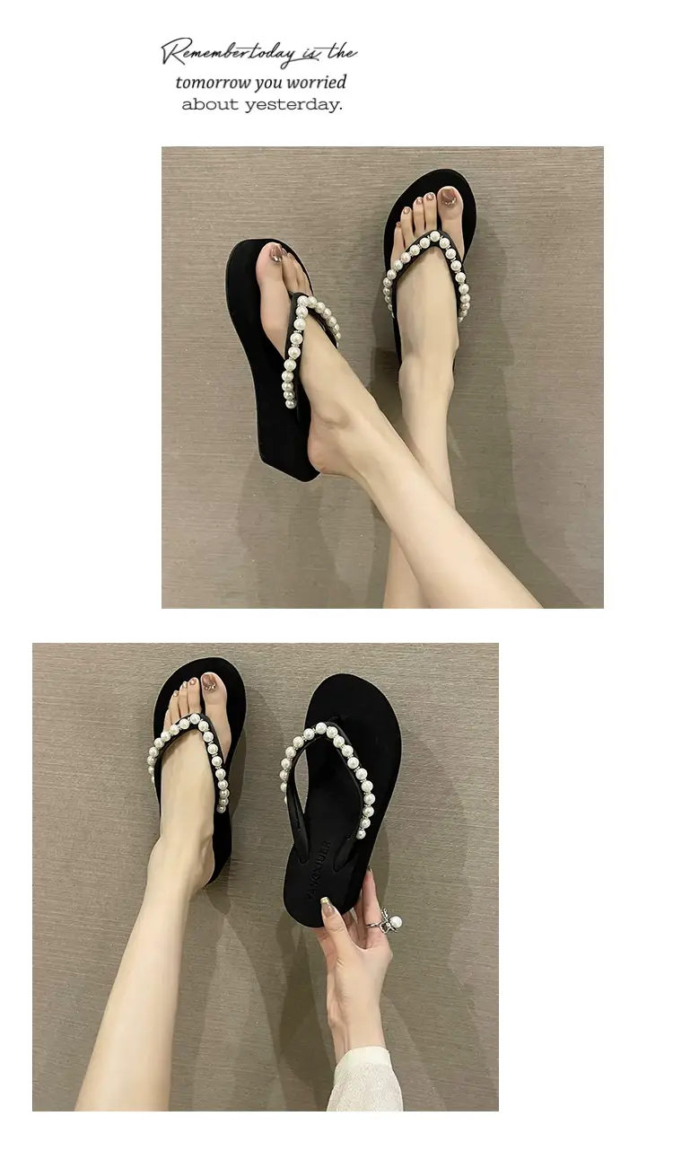Women Pink Pearl Wedge Sandals β feature 10