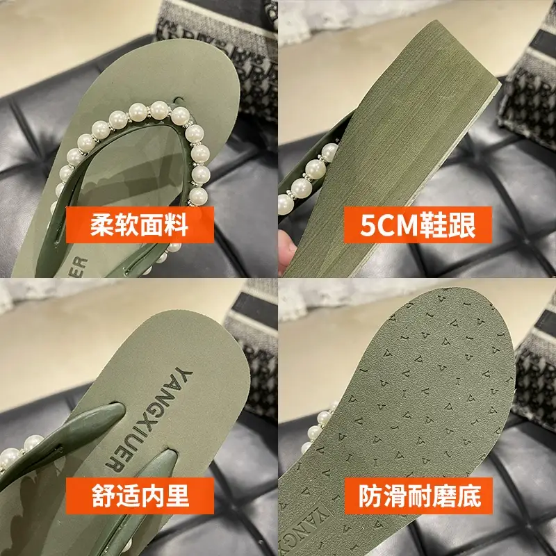 Women Pink Pearl Wedge Sandals β feature 20