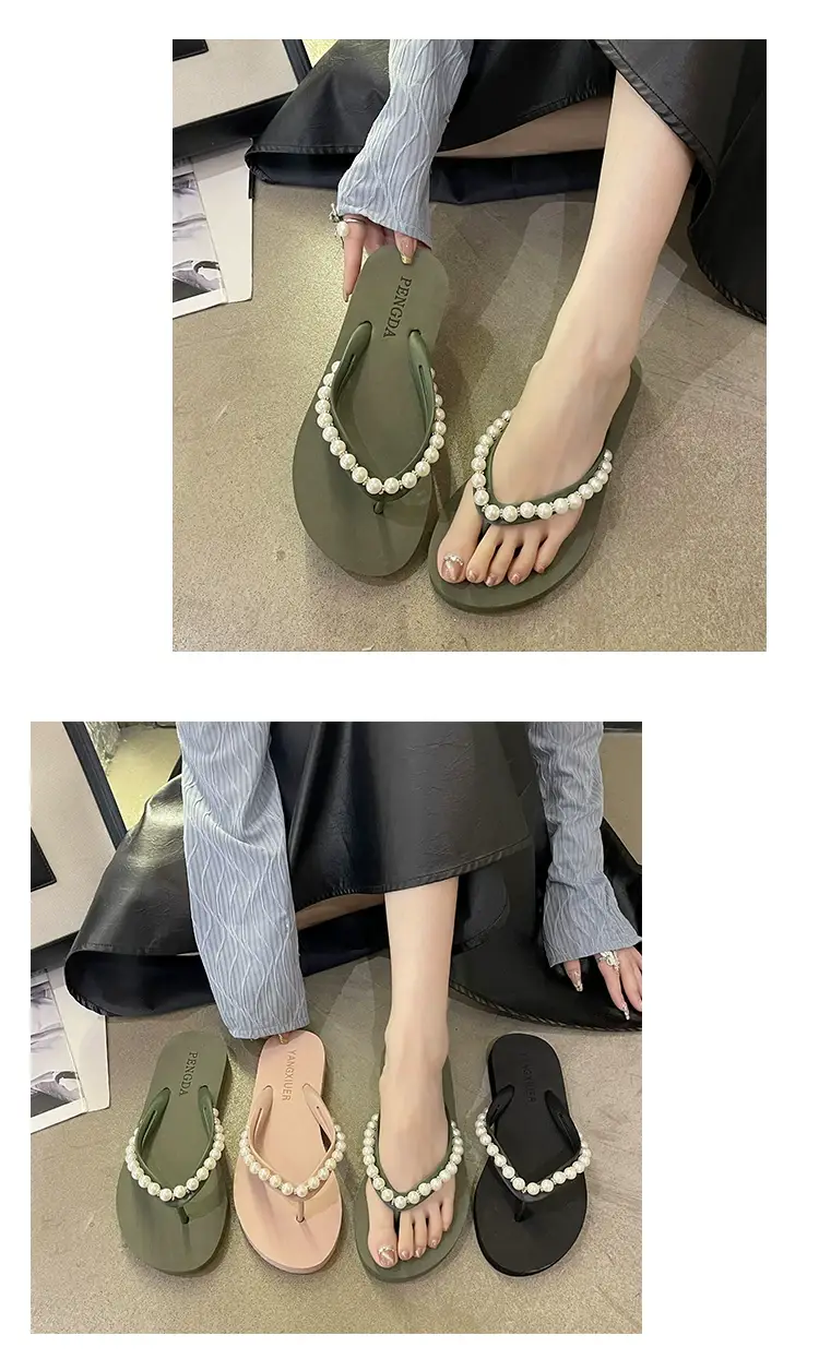 Women Pink Pearl Wedge Sandals β feature 28