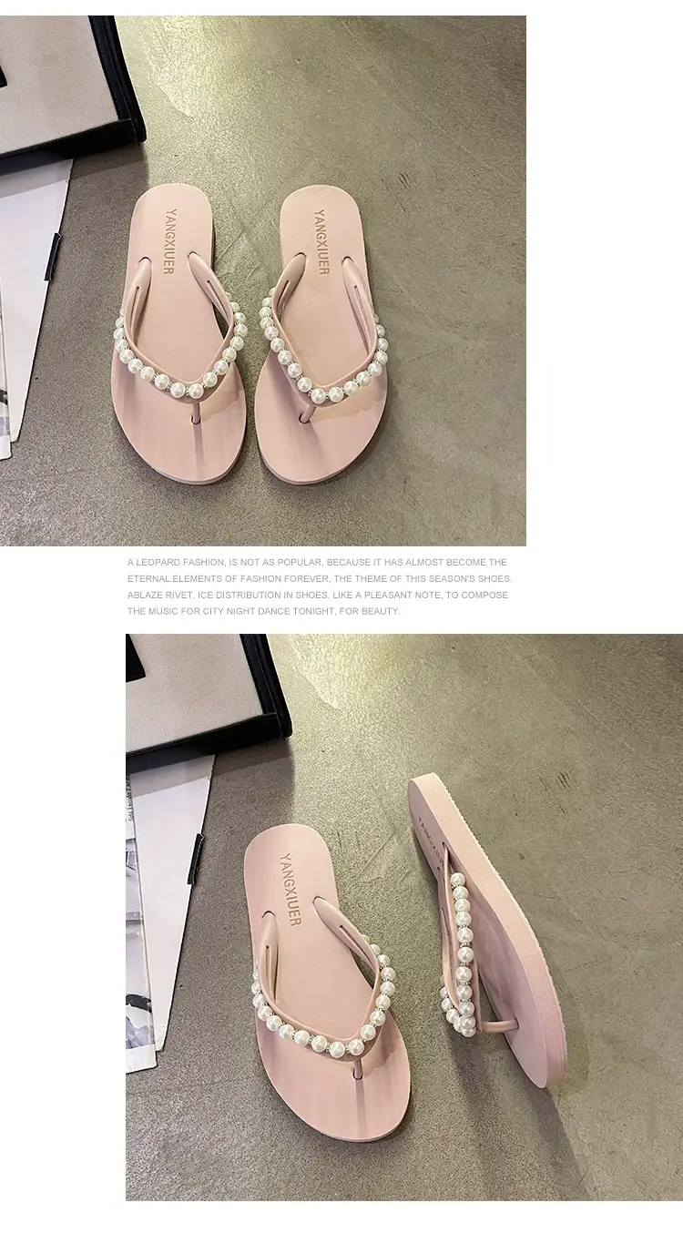 Women Pink Pearl Wedge Sandals β feature 33