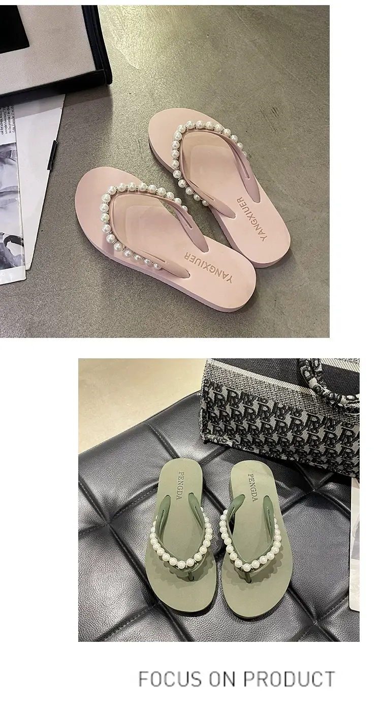 Women Pink Pearl Wedge Sandals β feature 34
