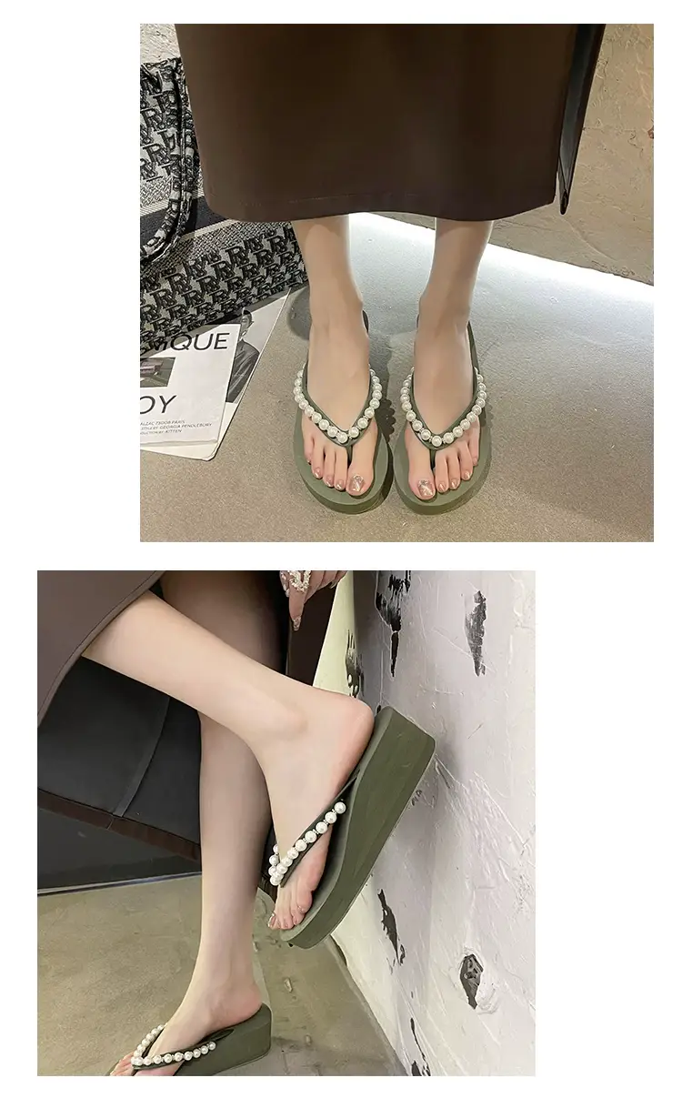 Women Pink Pearl Wedge Sandals β feature 7
