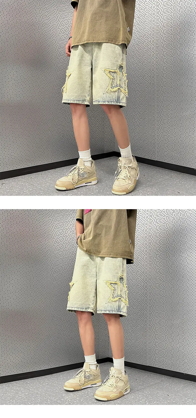 Washed Denim Shorts Men Summer Plus Size Loose Fit — feature 2
