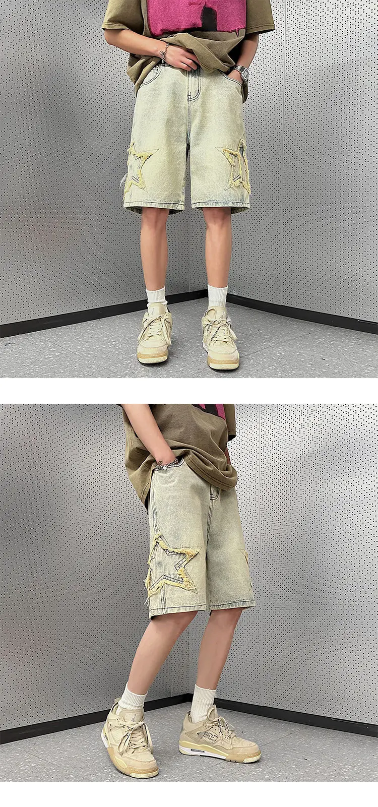 Washed Denim Shorts Men Summer Plus Size Loose Fit — feature 3