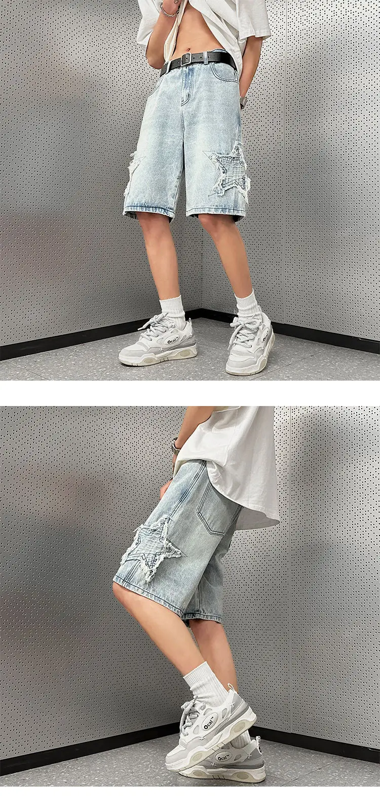 Washed Denim Shorts Men Summer Plus Size Loose Fit — feature 8
