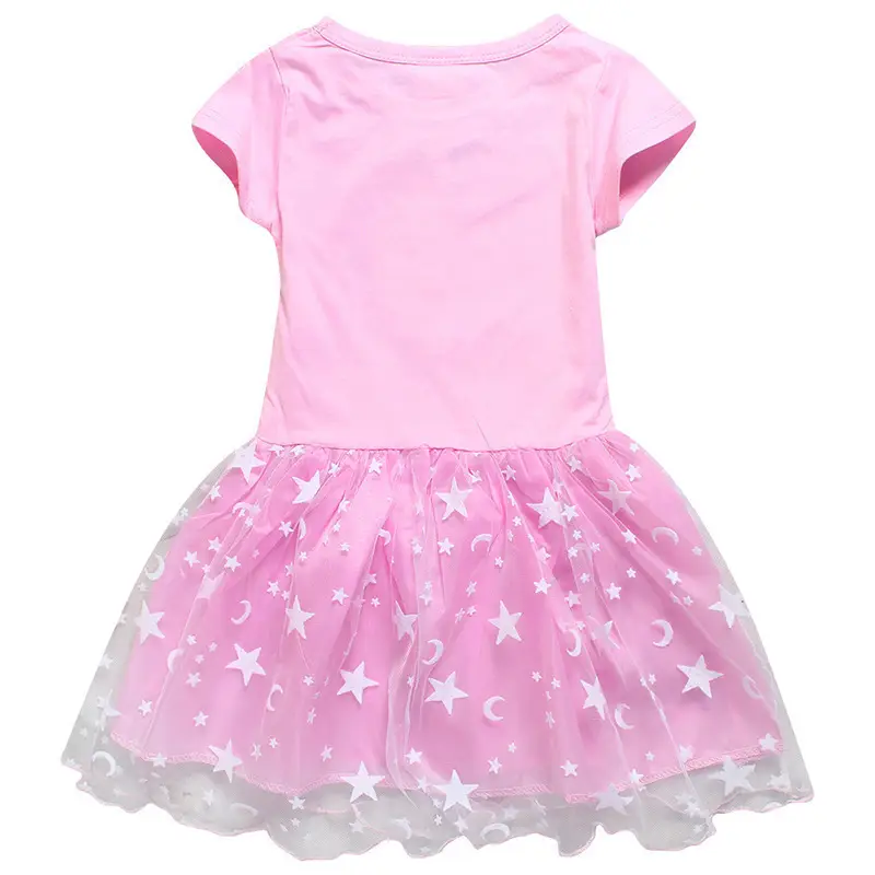 2023 New Arrival Purple Cartoon Girl's Dress Half Sleeve Summer - Image 5