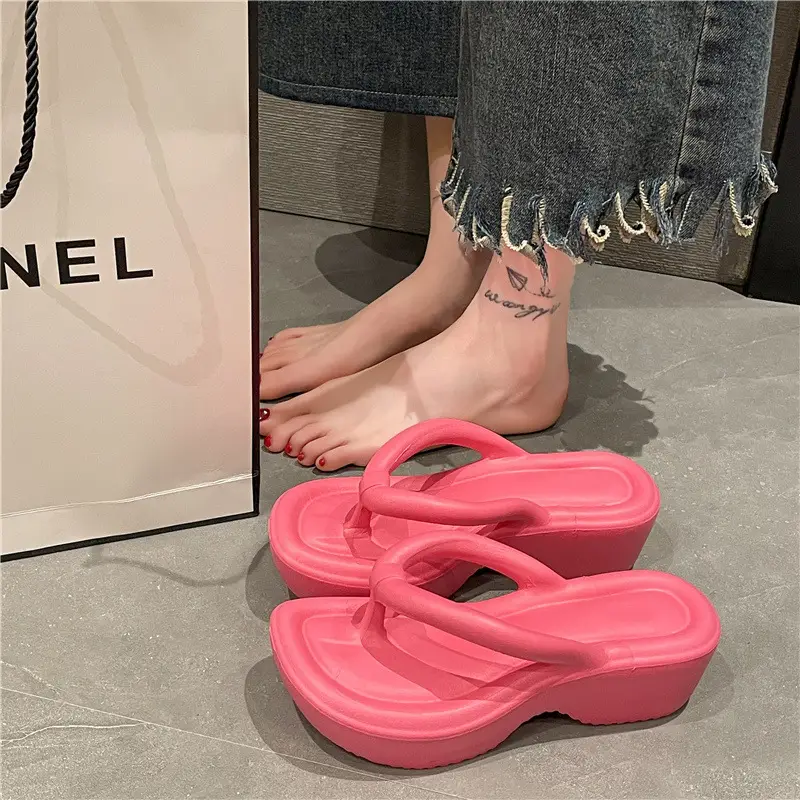 Women's Pink Platform Slippers Summer