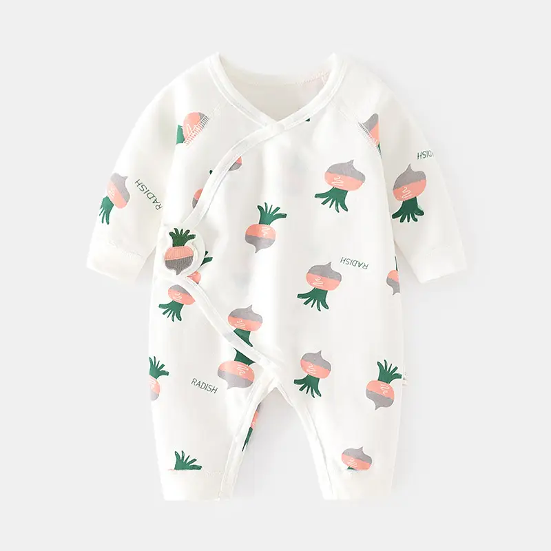 Newborn Pure Cotton Monkey Moon Jumpsuit White - Image 8