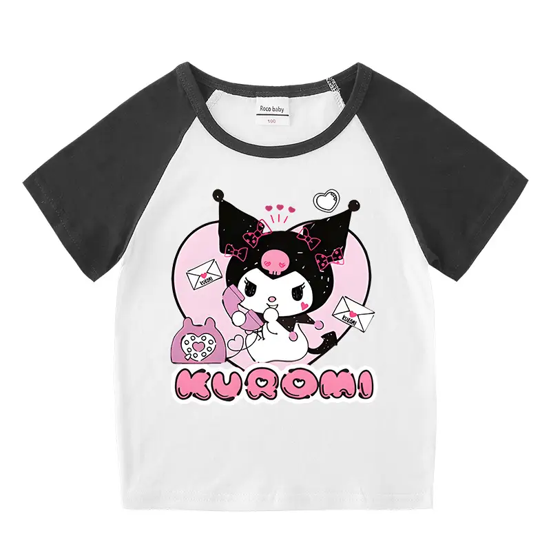 2023 Kids Kurta Shorts Set Black White Curly Cat Print - Image 15