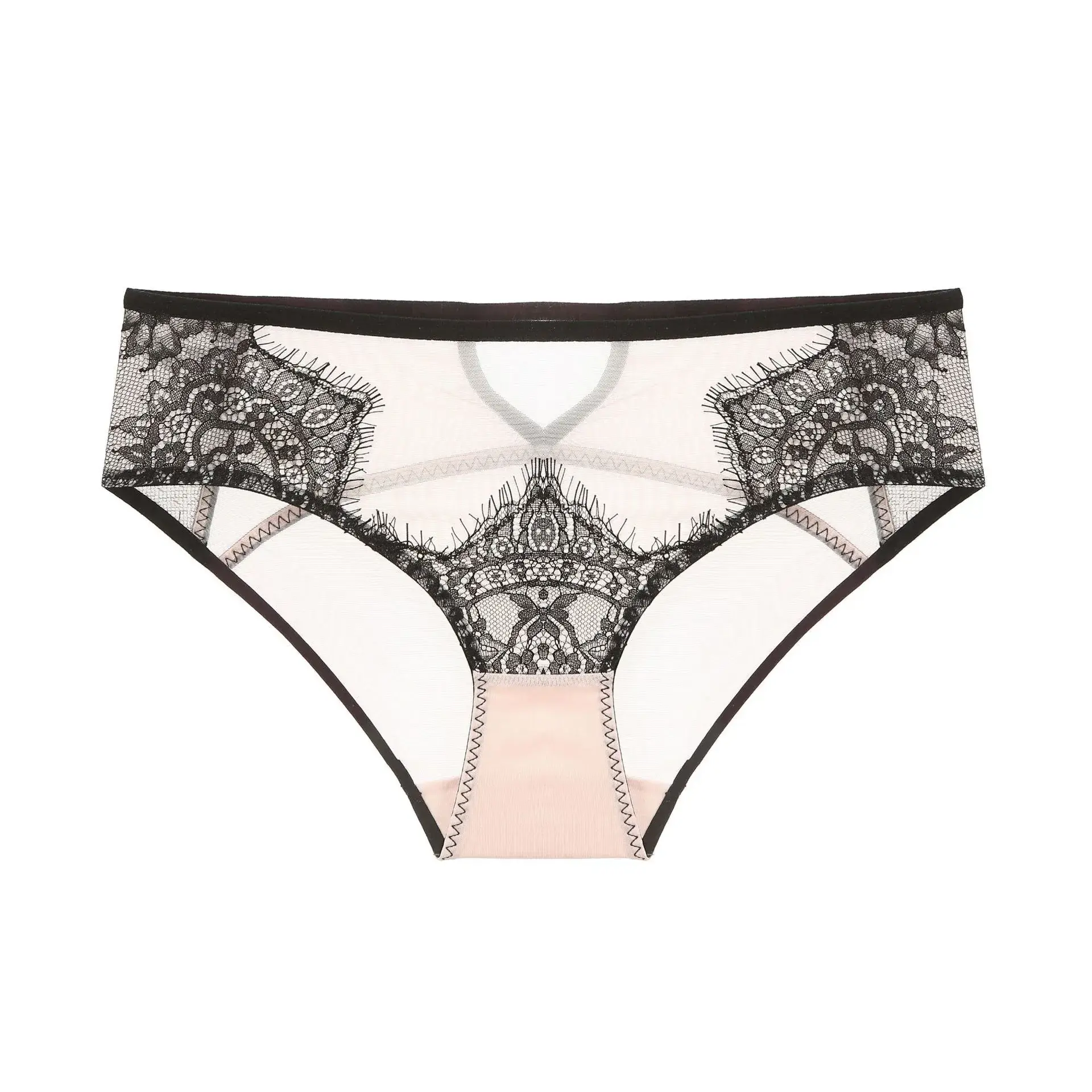 White Lace Push Up Bra Set with Fishbone Design - Image 3
