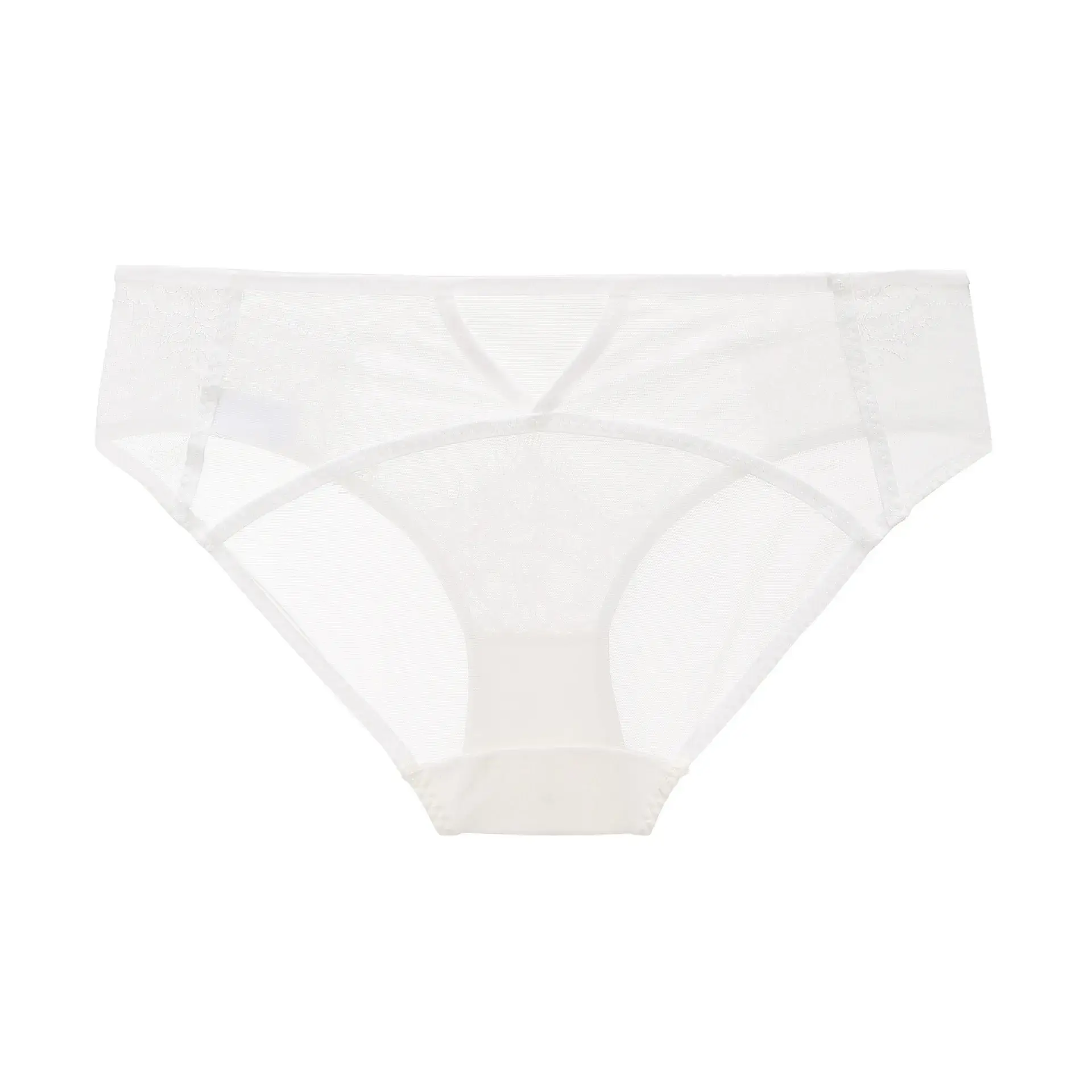 White Lace Push Up Bra Set with Fishbone Design - Image 4