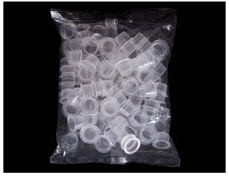 Disposable Tattoo Color Cup 100pcs Plastic Flat Base — feature 7