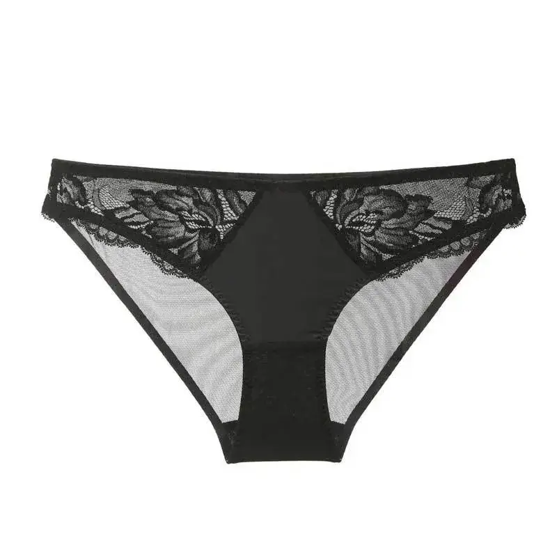 Black Satin Lace Fishbone Bra Set for Women