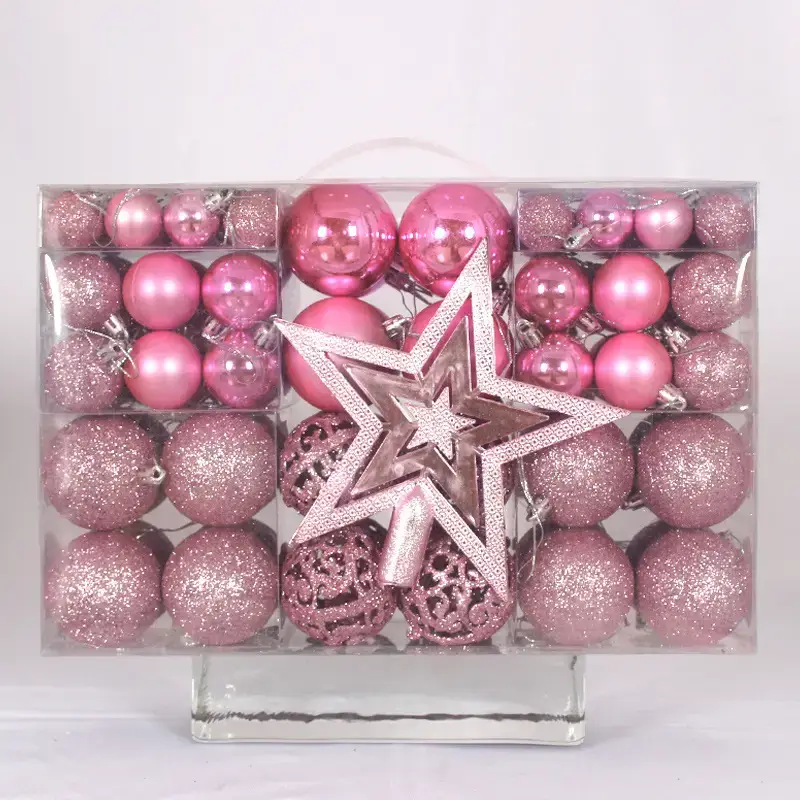 Christmas Ball Decor Set 101pcs White 3-6cm
