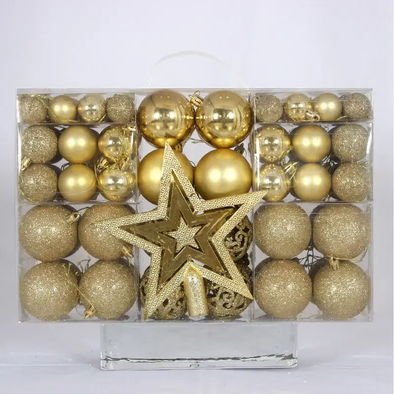 Christmas Ball Decor Set 101pcs White 3-6cm