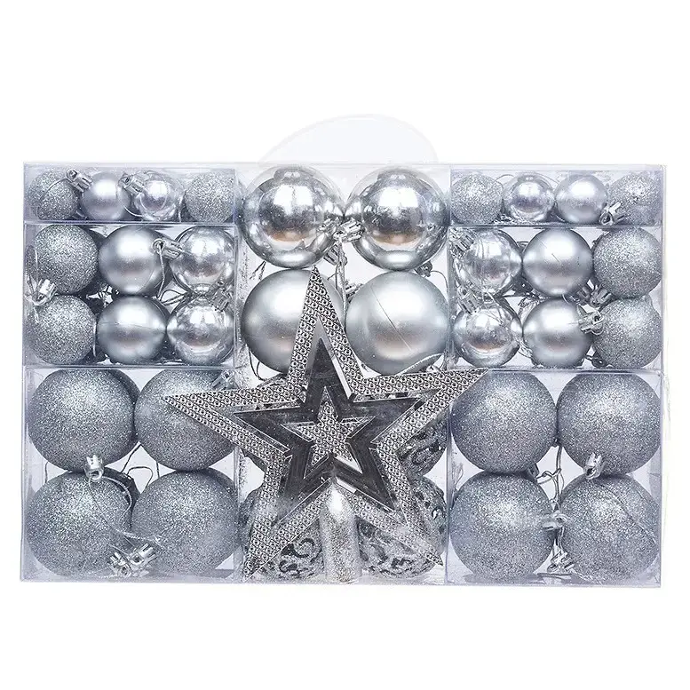 Christmas Ball Decor Set 101pcs White 3-6cm