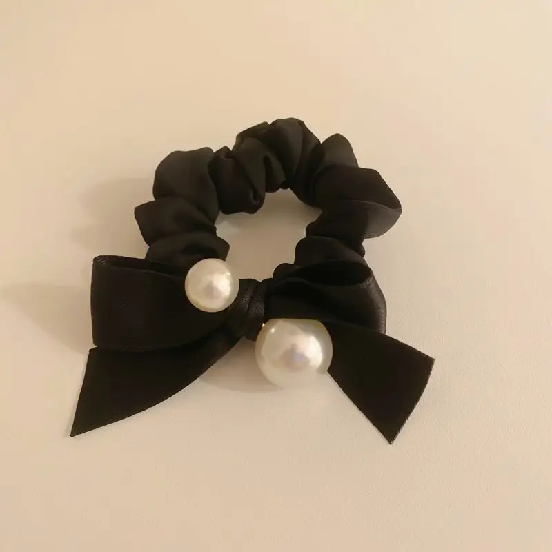 Black Pearl Bow Hair Ring for Women — feature 10