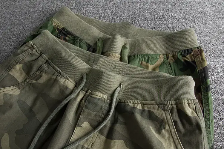 Men's Camouflage Elastic Waist Shorts 2023 Washed - Image 7