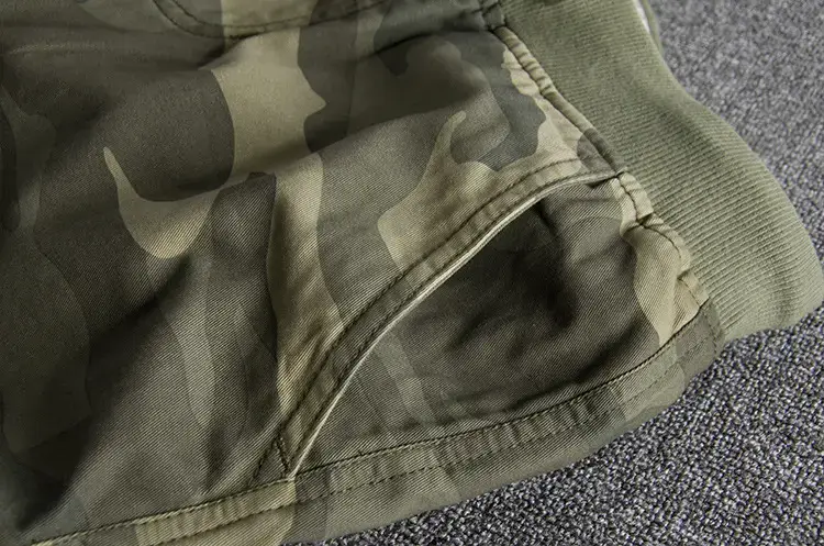 Men's Camouflage Elastic Waist Shorts 2023 Washed — feature 3