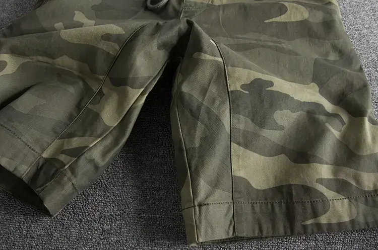 Men's Camouflage Elastic Waist Shorts 2023 Washed — feature 4