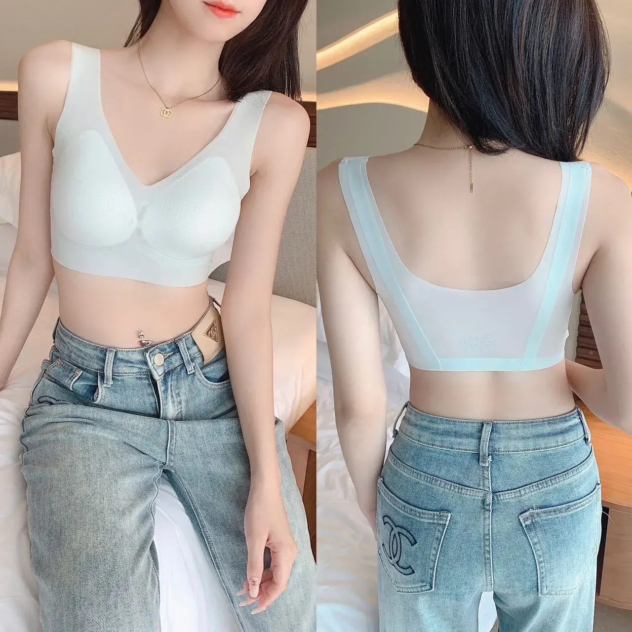Naked Ice Silk Seamless Back Bra Vest Underwear — feature 20