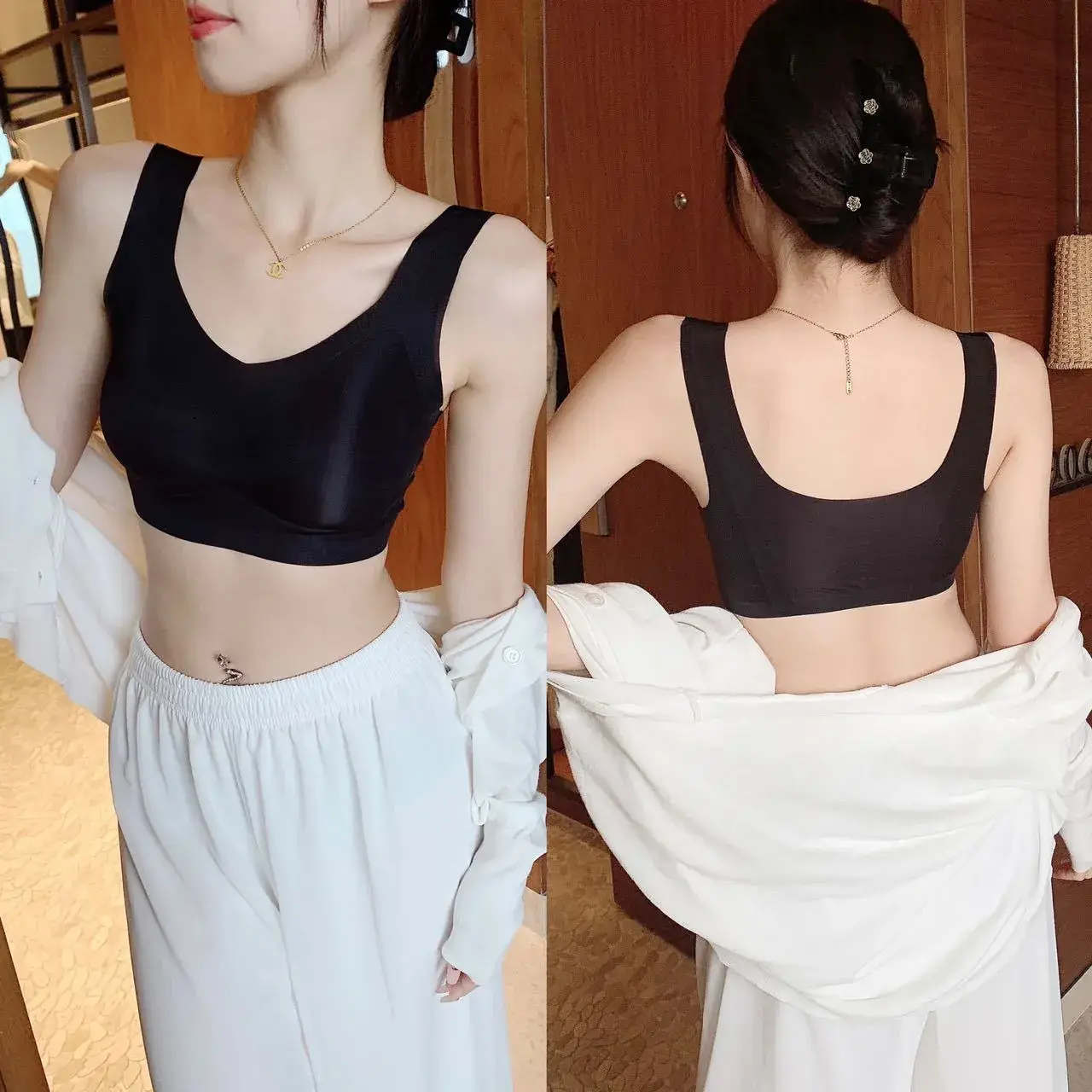 Naked Ice Silk Seamless Back Bra Vest Underwear — feature 26