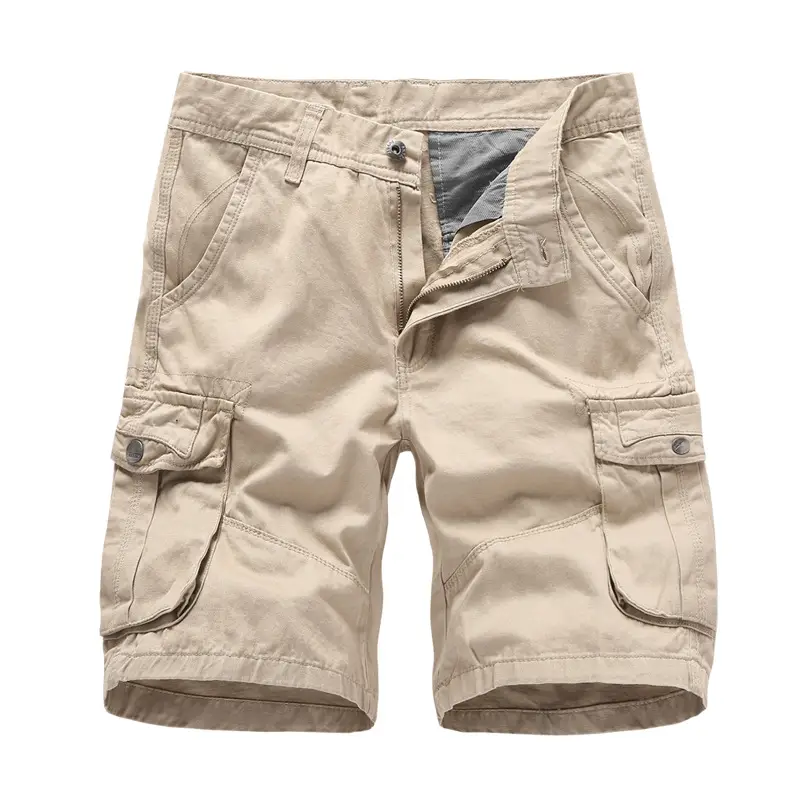 Men's Loose Pocket Shorts Beige Summer Casual - Image 6