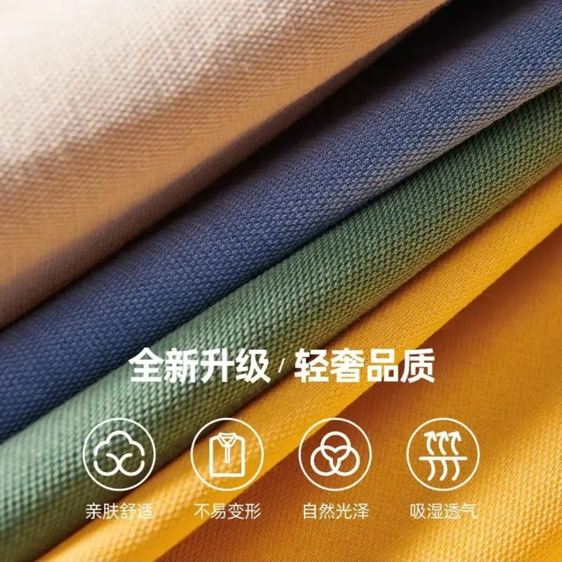 Men Light Blue Polo T-Shirt Short Sleeve Loose Summer — feature 5
