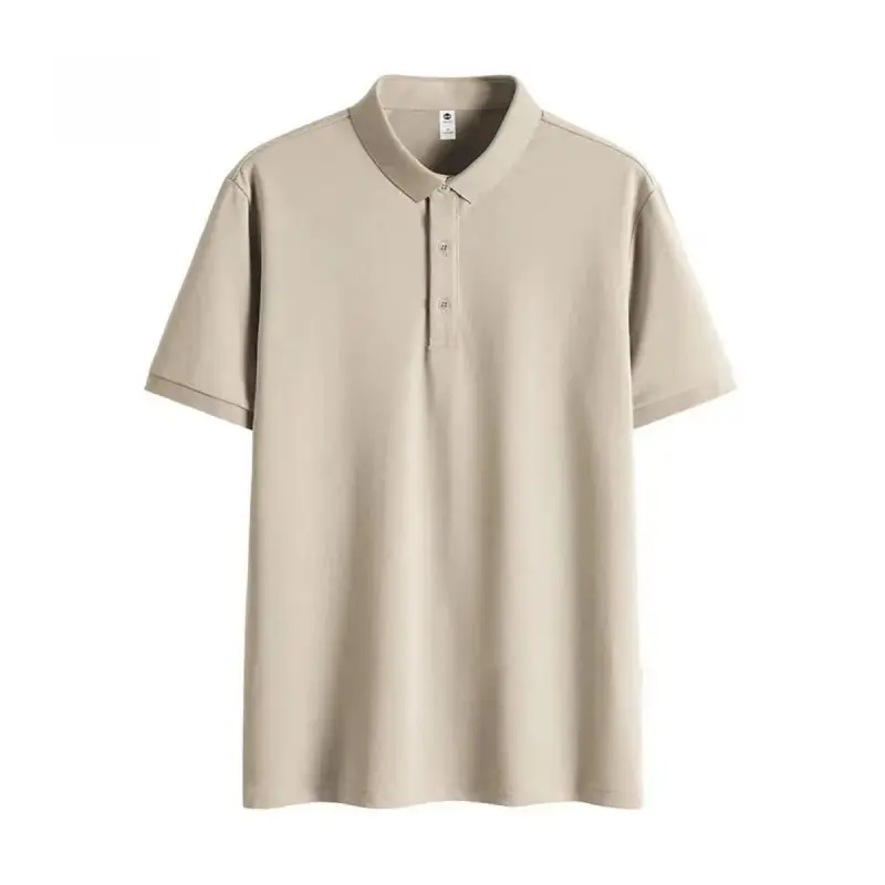 Men Light Blue Polo T-Shirt Short Sleeve Loose Summer