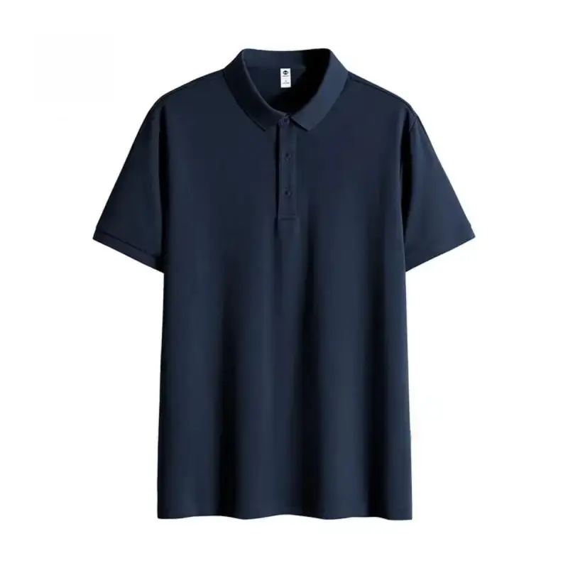 Men Light Blue Polo T-Shirt Short Sleeve Loose Summer