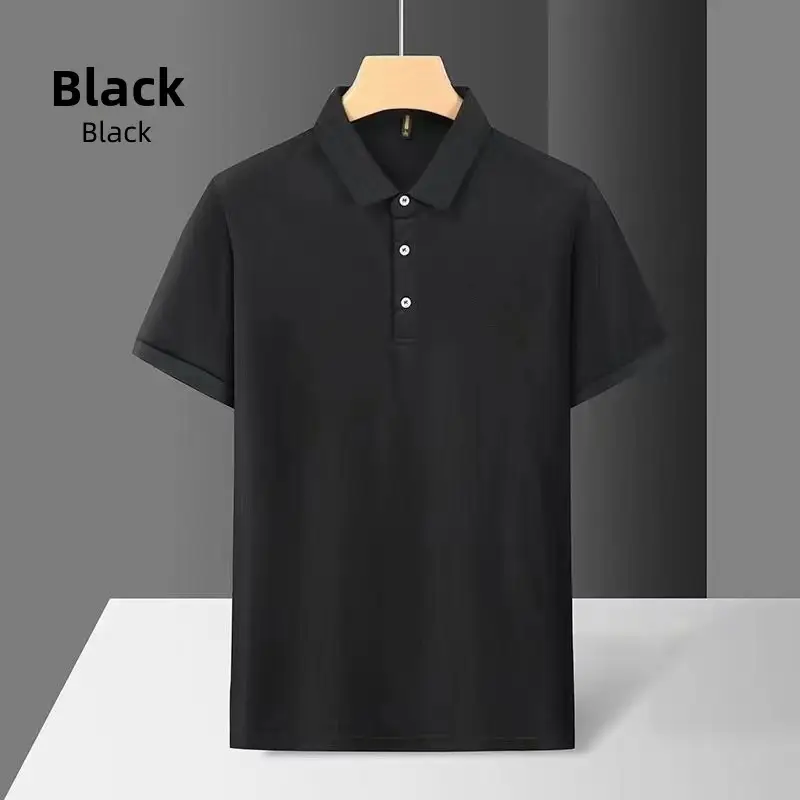 Men Light Blue Polo T-Shirt Short Sleeve Loose Summer