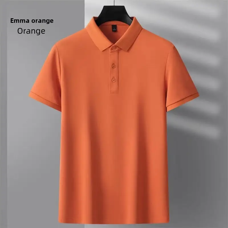Men Light Blue Polo T-Shirt Short Sleeve Loose Summer