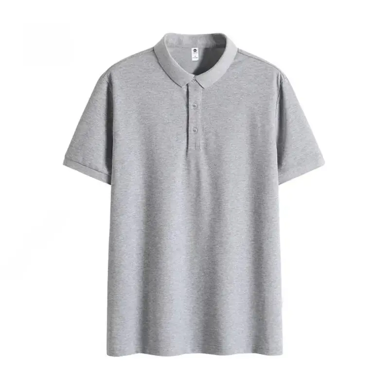 Men Light Blue Polo T-Shirt Short Sleeve Loose Summer