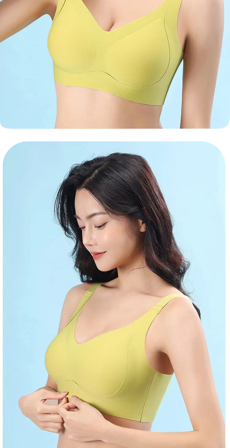 Seamless Bra with Fixed Cups, No Underwire, Beautiful Back Support, Push-Up, Side Support, Tank Top Style Women's Bra, No Underwire, Comfortable — feature 16