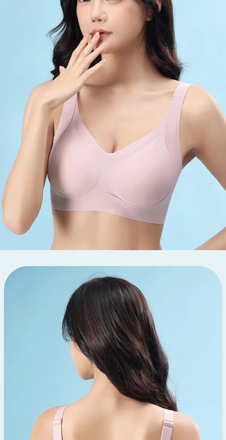 Seamless Bra with Fixed Cups, No Underwire, Beautiful Back Support, Push-Up, Side Support, Tank Top Style Women's Bra, No Underwire, Comfortable — feature 19