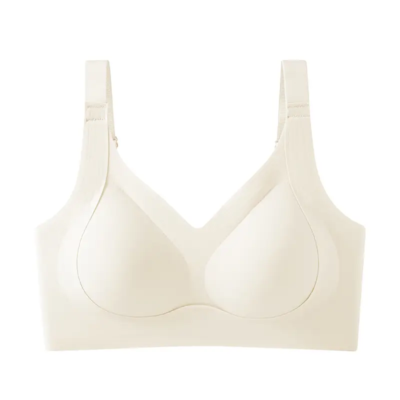 Seamless Bra with Fixed Cups, No Underwire, Beautiful Back Support, Push-Up, Side Support, Tank Top Style Women's Bra, No Underwire, Comfortable