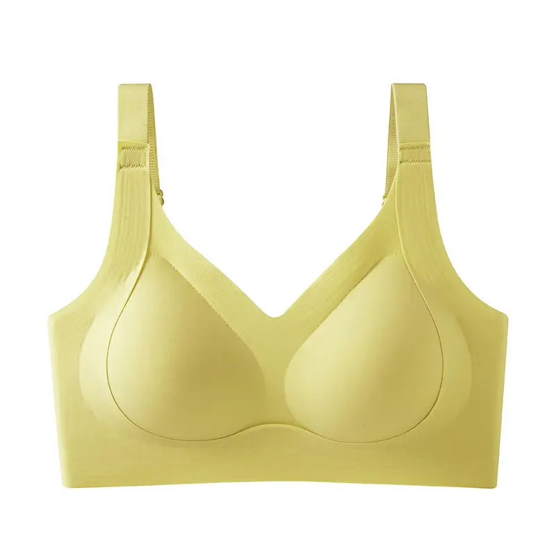 Seamless Bra with Fixed Cups, No Underwire, Beautiful Back Support, Push-Up, Side Support, Tank Top Style Women's Bra, No Underwire, Comfortable