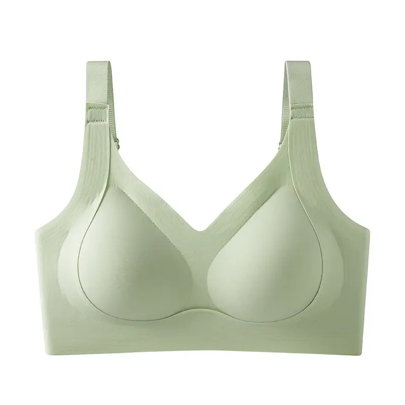 Seamless Bra with Fixed Cups, No Underwire, Beautiful Back Support, Push-Up, Side Support, Tank Top Style Women's Bra, No Underwire, Comfortable