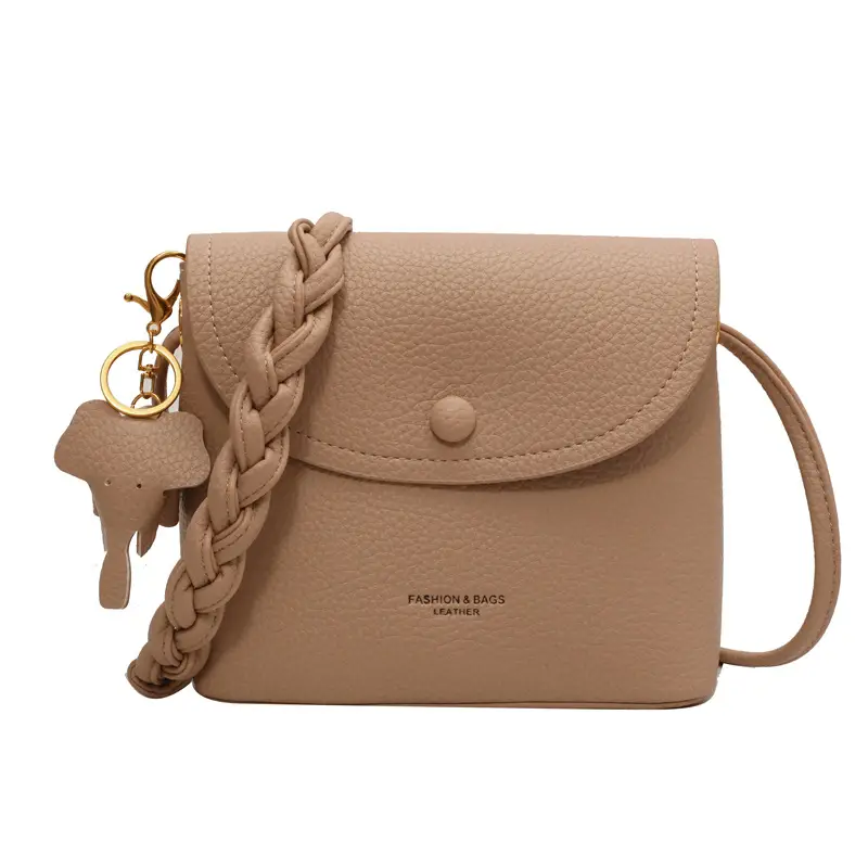 Women's Small Shoulder Messenger Bag Cream Textured - Image 8