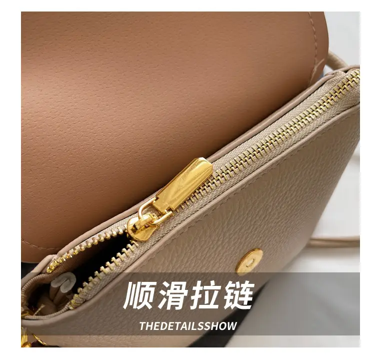 Women's Small Shoulder Messenger Bag Cream Textured — feature 3