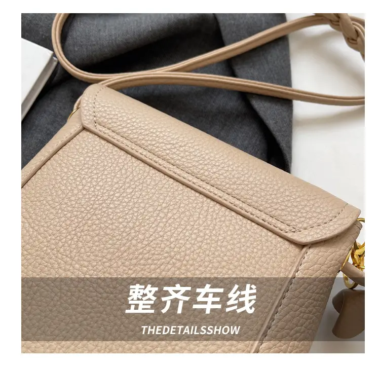 Women's Small Shoulder Messenger Bag Cream Textured — feature 4