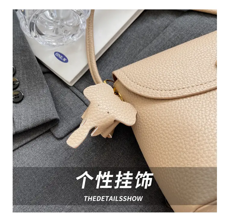 Women's Small Shoulder Messenger Bag Cream Textured — feature 5