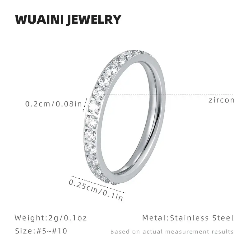 Super Flash Full Diamond Zircon Ring Ring Electroplated 18K Lap with Niche Ring Female Titanium Steel High Color Preservation Accessories Wholesale